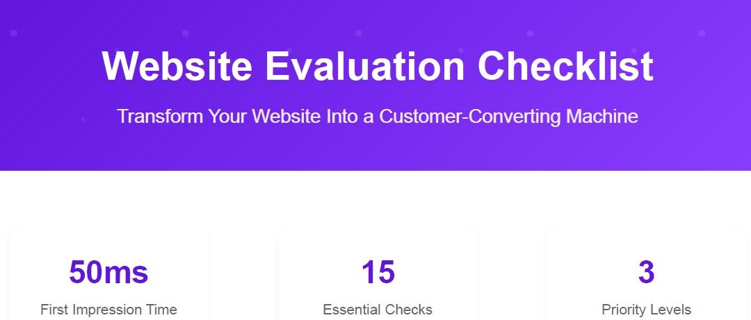 The Website Evaluation Checklist For Busy Small Business Owners